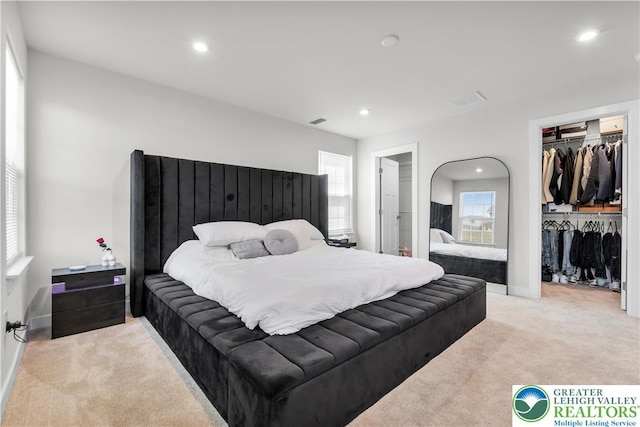 8202 Young Blvd, Upper Macungie Twp, PA 18051 - bedroom featuring light carpet, multiple windows, recessed lighting, and baseboards