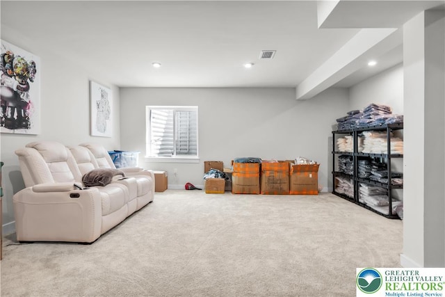8202 Young Blvd, Upper Macungie Twp, PA 18051 - living area with carpet, recessed lighting, and baseboards