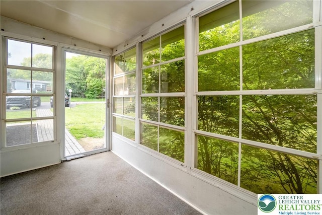 view of unfurnished sunroom