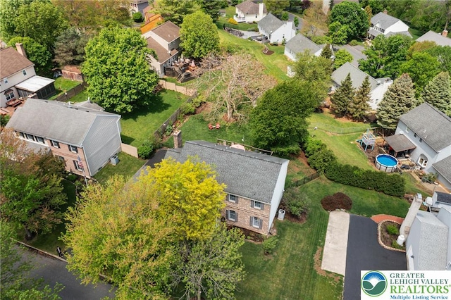 aerial perspective of suburban area