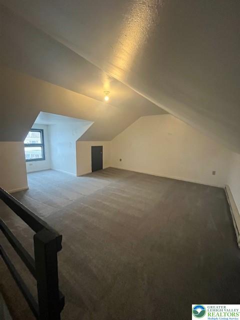 416 E Union St Unit 1 & 2, Tamaqua Borough, PA 18252 - bonus room featuring carpet flooring and vaulted ceiling