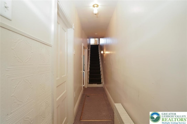 415 Hazle St, Tamaqua Borough, PA 18252 - hall featuring stairway and baseboards
