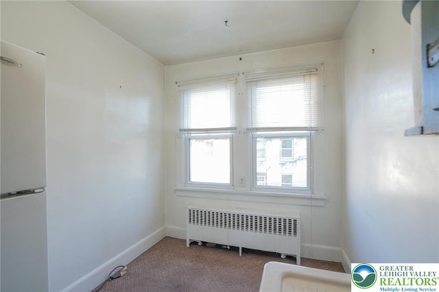 415 Hazle St, Tamaqua Borough, PA 18252 - empty room with radiator, carpet, and baseboards