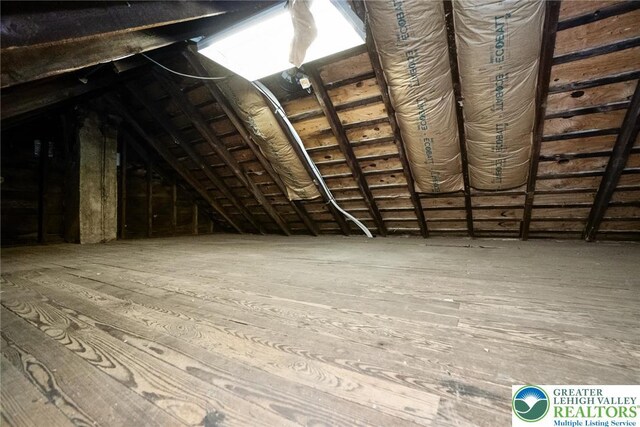 view of unfinished attic