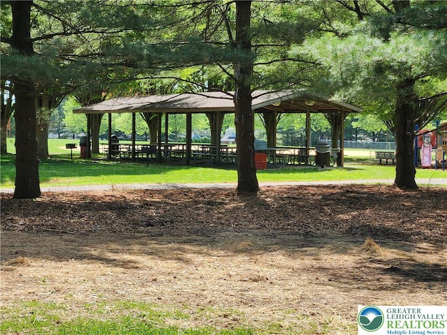 view of community featuring a gazebo