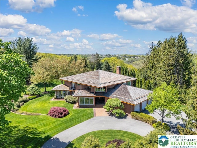 2342 Bobby Ct, South Whitehall Twp, PA 18069 - aerial view of property and surrounding area with a forest