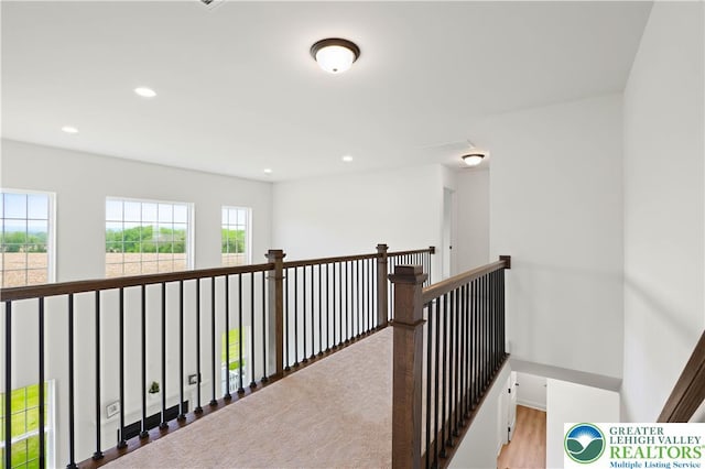 4779 Farrcroft Dr Unit 90, Forks Twp, PA 18040 - hall featuring recessed lighting and an upstairs landing