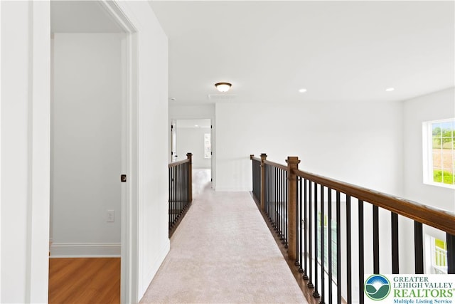 4779 Farrcroft Dr Unit 90, Forks Twp, PA 18040 - corridor with an upstairs landing, baseboards, and recessed lighting