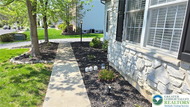 view of community featuring a lawn