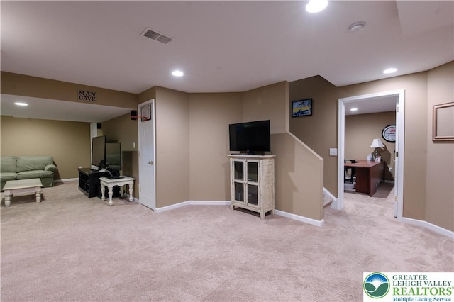interior space with baseboards and recessed lighting
