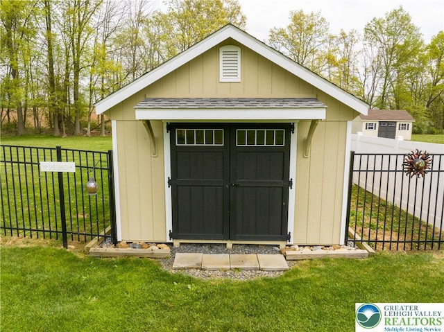 view of shed