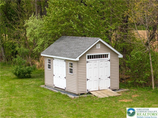 view of shed
