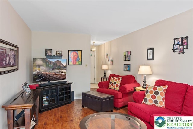 living room featuring wood finished floors