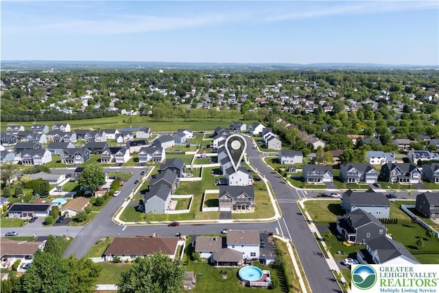 aerial view of residential area