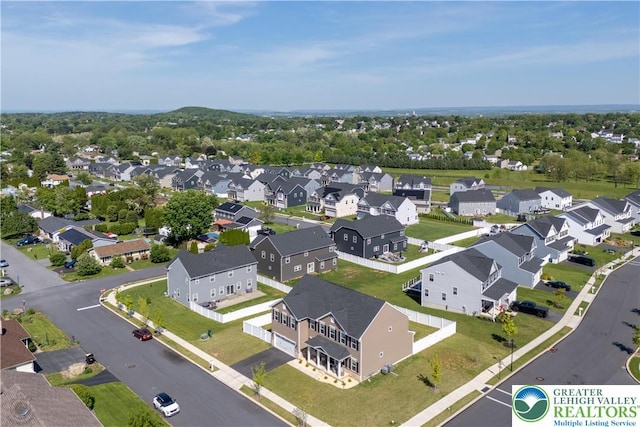 aerial view of residential area