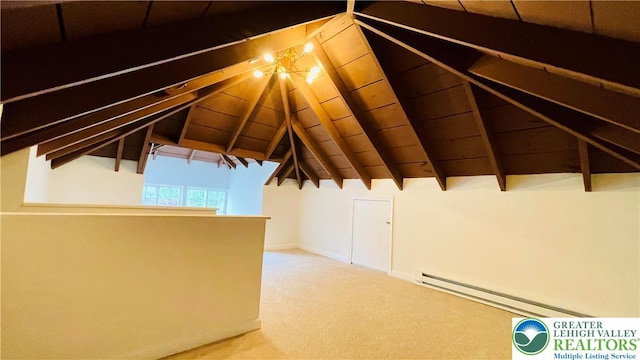 unfinished attic with baseboard heating