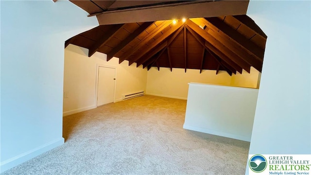 attic featuring a baseboard radiator