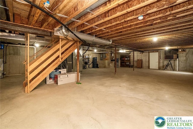 unfinished below grade area with stairs