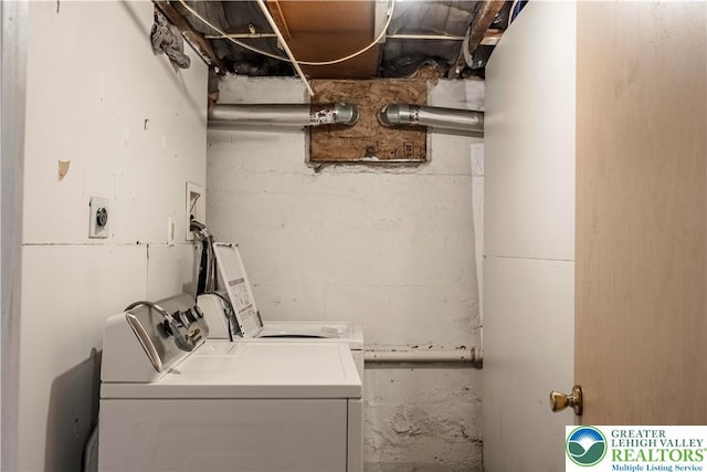 laundry area featuring independent washer and dryer