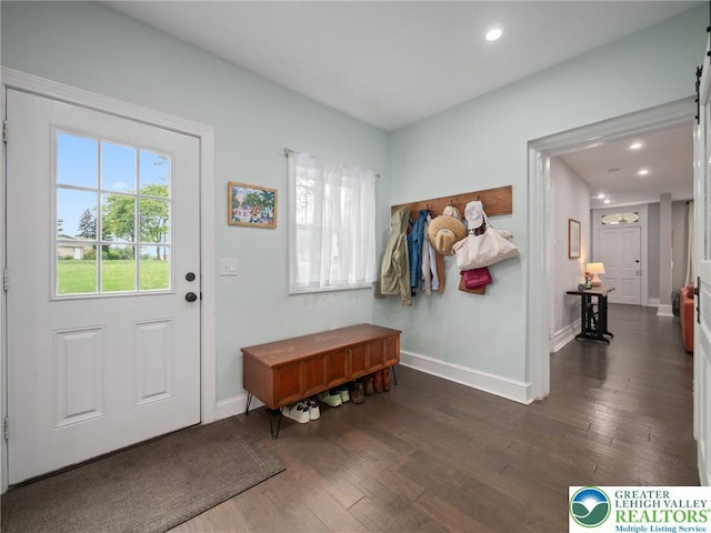 1942 Schadt Ave, Whitehall Twp, PA 18052 - mudroom with hardwood / wood-style floors, baseboards, and recessed lighting