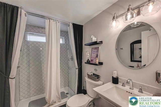 304 Ruger Ln, Coolbaugh Twp, PA 18466 - bathroom with toilet, a sink, and a shower stall