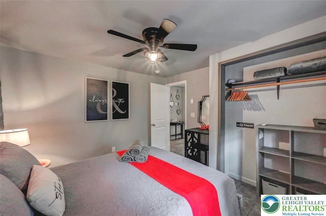 304 Ruger Ln, Coolbaugh Twp, PA 18466 - bedroom with a ceiling fan and baseboards