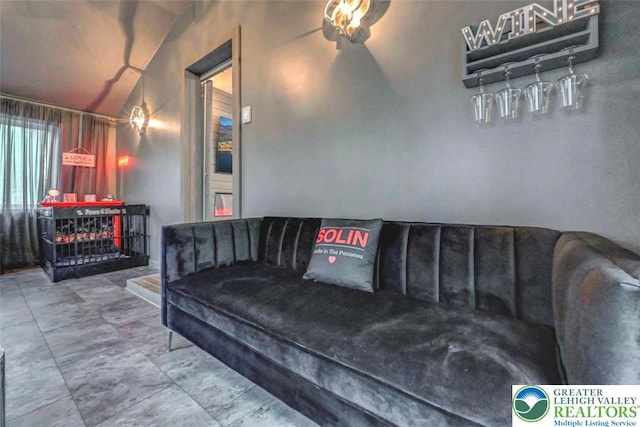 304 Ruger Ln, Coolbaugh Twp, PA 18466 - living area featuring lofted ceiling