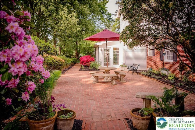 view of patio with french doors