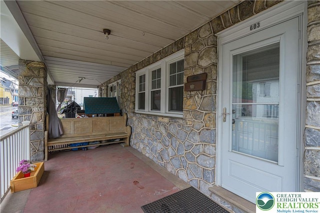 603 S Main St, Bangor Borough, PA 18013 - view of patio featuring covered porch
