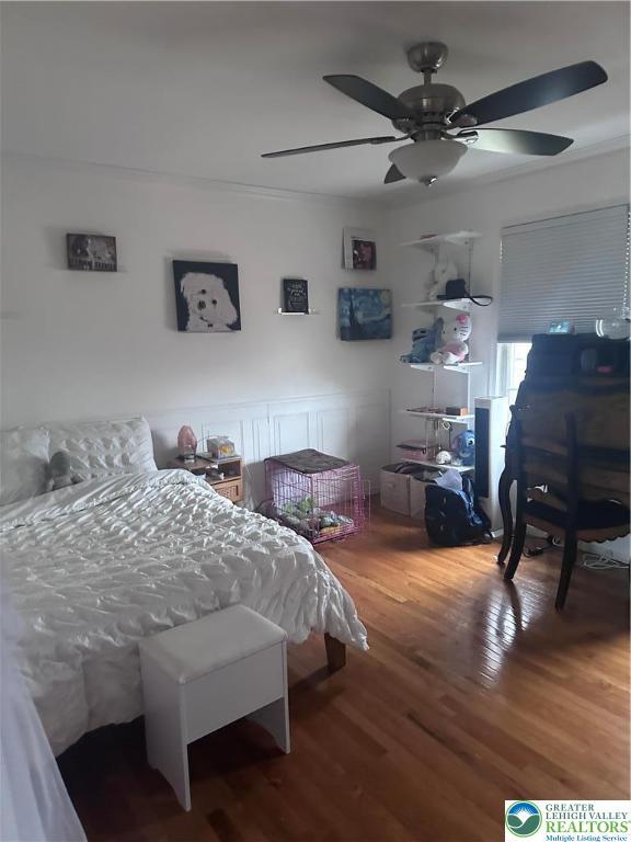 131 Winding Way, Washington Twp, PA 18013 - bedroom with wood finished floors and a ceiling fan