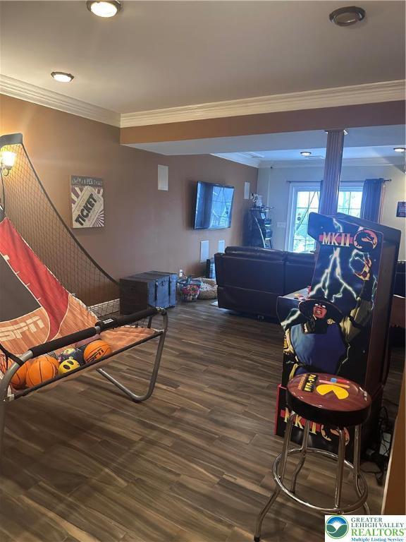 131 Winding Way, Washington Twp, PA 18013 - recreation room with crown molding and wood finished floors