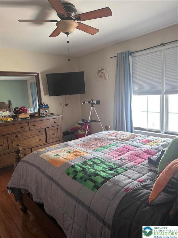 131 Winding Way, Washington Twp, PA 18013 - bedroom featuring wood finished floors and a ceiling fan