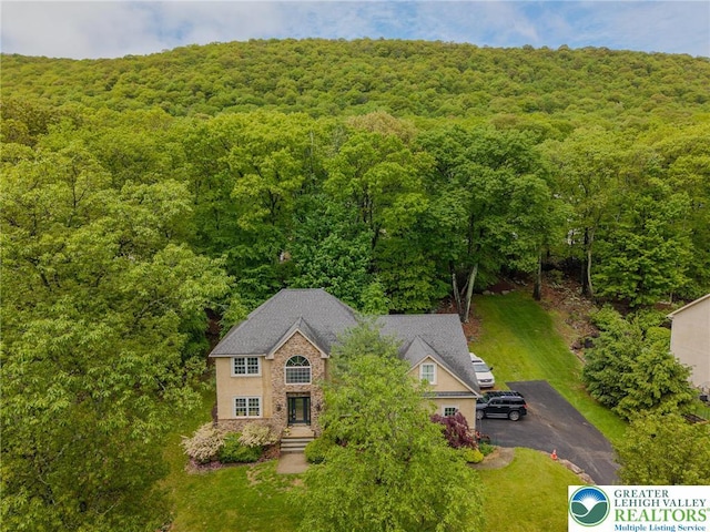 803 Birch Ave, Pen Argyl Borough, PA 18072 - view from above of property featuring a heavily wooded area