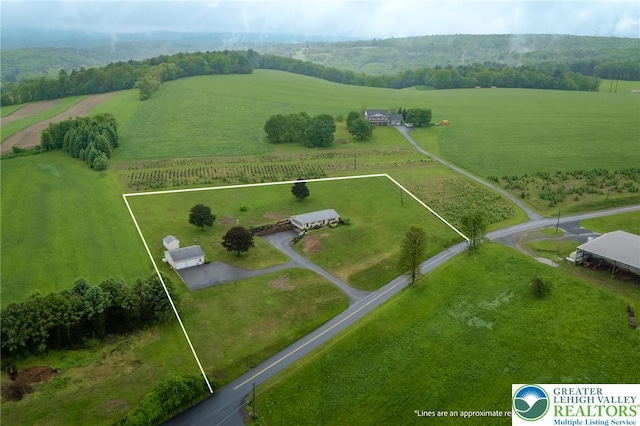 1195 Hemlock St, Lower Towamensing Tp, PA 18071 - overview of rural landscape featuring property parcel outlined, large plots for crops, and agricultural land