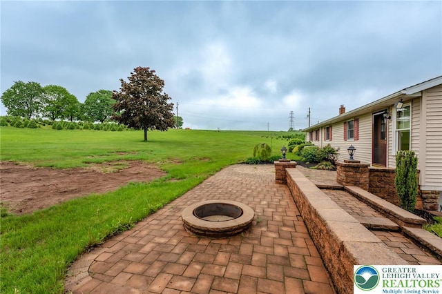1195 Hemlock St, Lower Towamensing Tp, PA 18071 - view of patio featuring a fire pit