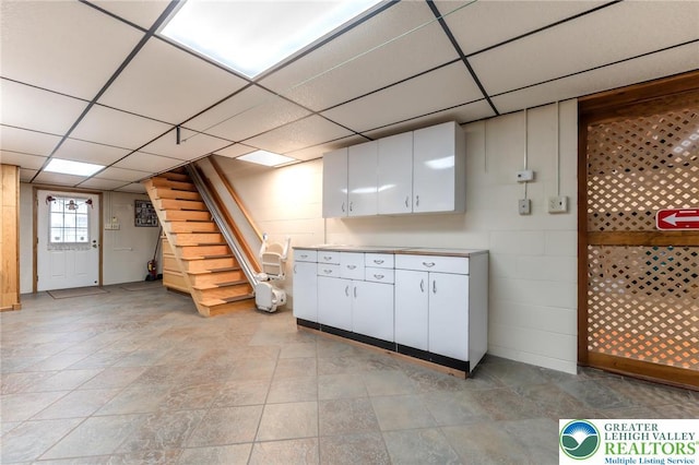1195 Hemlock St, Lower Towamensing Tp, PA 18071 - basement with stairs and a paneled ceiling