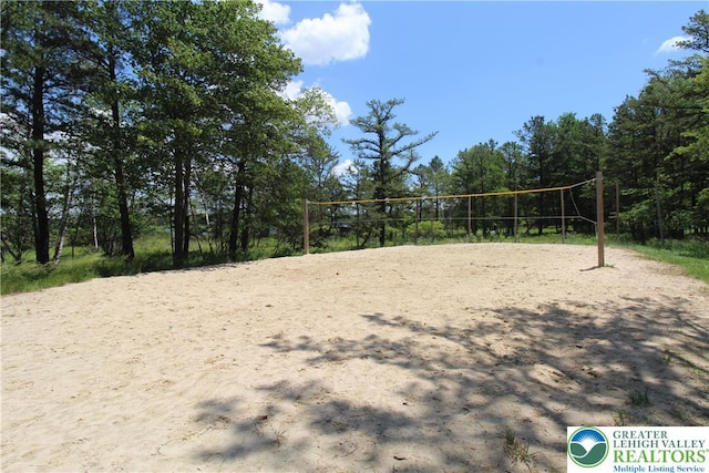 view of community featuring volleyball court