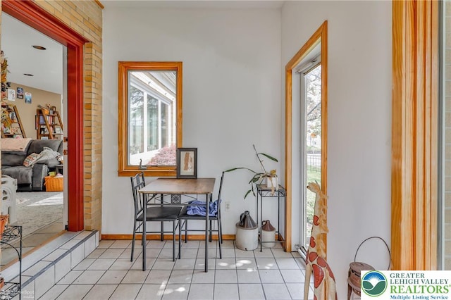 entrance foyer with light tile patterned flooring