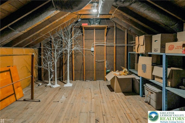 view of unfinished attic