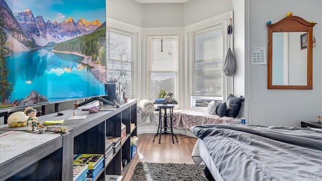 bedroom with wood finished floors