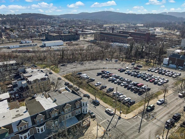 aerial overview of property's location featuring mountains