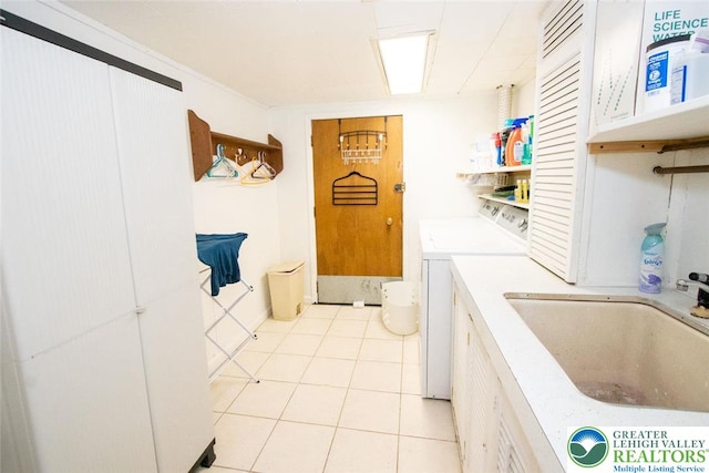 1115 N 38th St, South Whitehall Twp, PA 18104 - washroom with washing machine and dryer and light tile patterned flooring