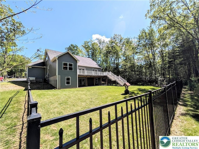 130 Corktree Rd, Polk Twp, PA 18058 - back of property featuring stairs and a deck