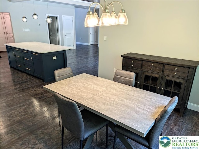 130 Corktree Rd, Polk Twp, PA 18058 - dining space with dark wood-type flooring and baseboards