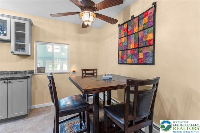 2840 Whitewood Rd, Hanover Twp, PA 18017 - dining space featuring baseboards and a ceiling fan
