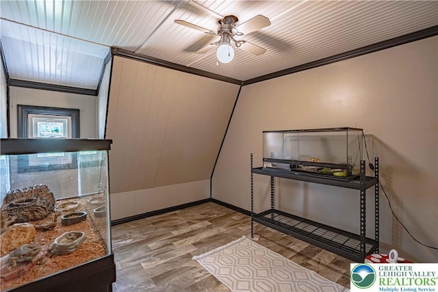 3082 Pricetown Rd, Pa, PA 19560 - kitchen with a ceiling fan, crown molding, and baseboards
