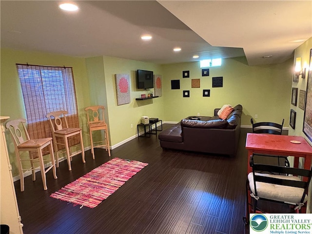 1557 Bridgeton Rd, Upper Macungie Twp, PA 18031 - living area with baseboards, recessed lighting, and wood finished floors