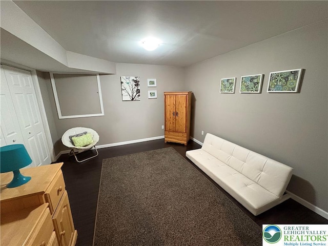 1557 Bridgeton Rd, Upper Macungie Twp, PA 18031 - sitting room with baseboards and dark wood-type flooring