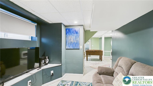 112 Moshannon Dr, Coolbaugh Twp, PA 18347 - bathroom with a drop ceiling, baseboards, and recessed lighting