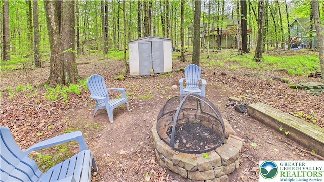 112 Moshannon Dr, Coolbaugh Twp, PA 18347 - view of yard featuring a fire pit